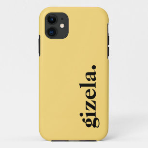Capa Para iPhone 11 Nome Elegante de Cor Sólida Amarelo do Milho