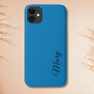 Capa Para iPhone 11 Nome Elegante Minimalista de Cor Sólida do Oceano