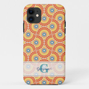 Capa Para iPhone 11 Nome Personalizado Art Deco Aegean Summer Radiant