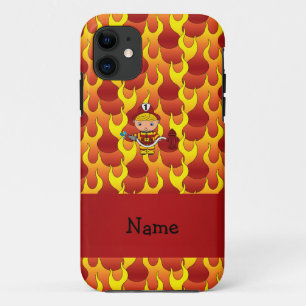 Capa Para iPhone 11 Nome personalizado chamas do bombeiro