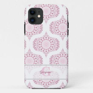 Capa Para iPhone 11 Nome personalizado cor-de-rosa Bonito 70s Confetti