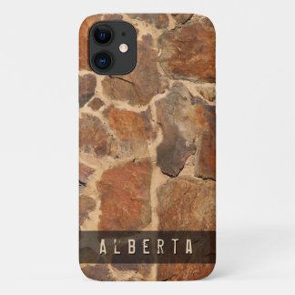 Capa Para iPhone 11 Nome Personalizado da Estrutura de Parede do Stone