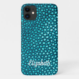 Capa Para iPhone 11 Nome Personalizado de Impressão de Turquesa de Pe