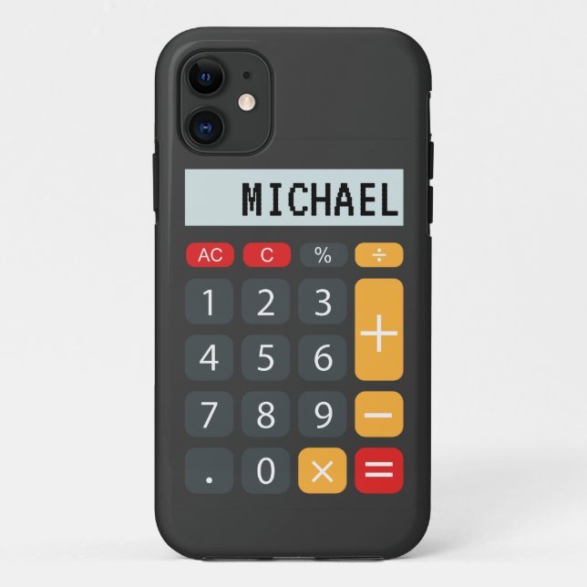 Capa Para iPhone 11 Nome Personalizado de Matemática do Calculador (Verso)