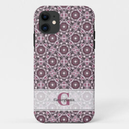Capa Para iPhone 11 Nome personalizado Deco Dusky Rosa Cherry Blossom 