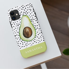 Capa Para iPhone 11 Nome Personalizado do Avocado Verde Moderno