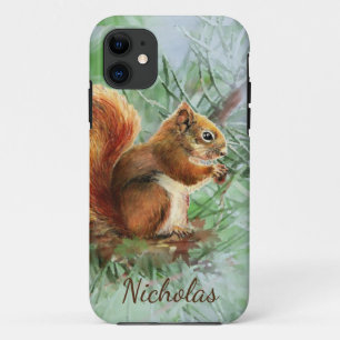 Capa Para iPhone 11 Nome Personalizado do Esquilo de Cana d'Água