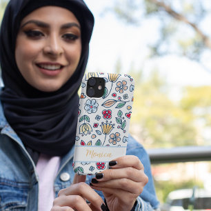 Capa Para iPhone 11 nome personalizado do estilo escandinavo primavera