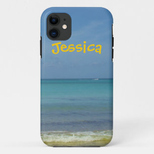 Capa Para iPhone 11 Nome Personalizado do Mar Azul