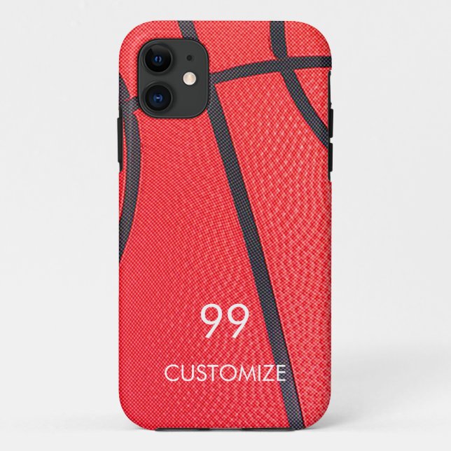 Capa Para iPhone 11 Nome Personalizado E Basquete De Número (Verso)