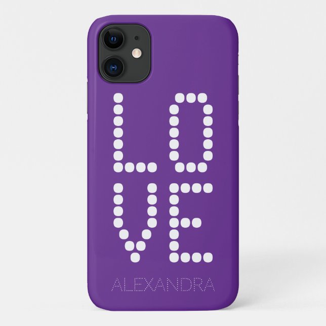 Capa Para iPhone 11 Nome Personalizado e Fonte Inteligente do Amor em  (Verso)