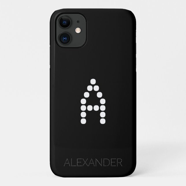 Capa Para iPhone 11 Nome Personalizado e Fonte Inteligente do Monogram (Verso)