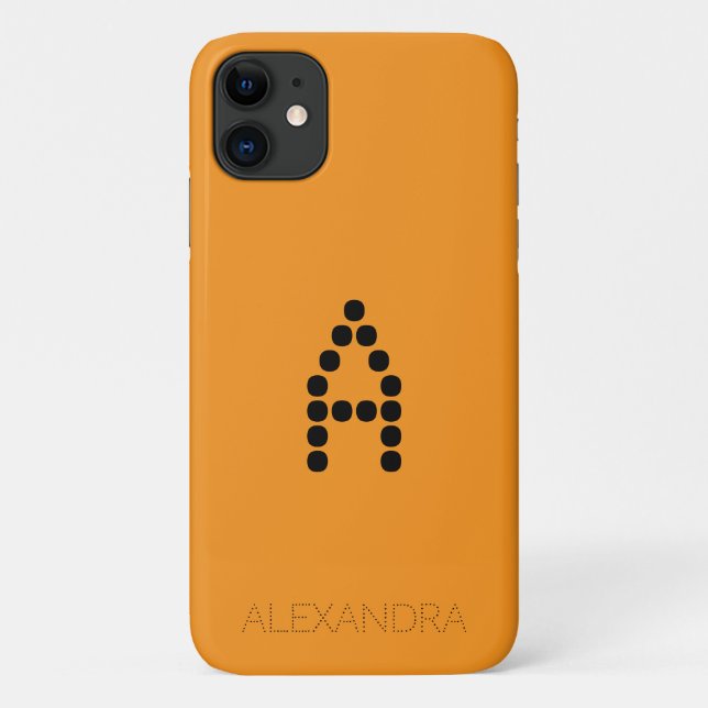 Capa Para iPhone 11 Nome Personalizado e Fonte Inteligente do Monogram (Verso)
