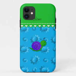 Capa Para iPhone 11 Nome personalizado lesma púrpura céu azul