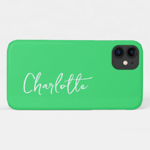 Capa Para iPhone 11 Nome Personalizado Moderno Verde