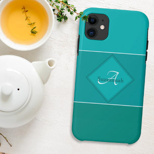 Capa Para iPhone 11 Nome Personalizado Monograma Três Listras de Desv