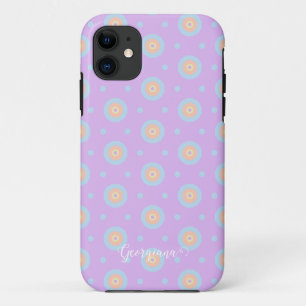 Capa Para iPhone 11 Nome Personalizado Pastel Cotovelo Arco-Íris Padrã