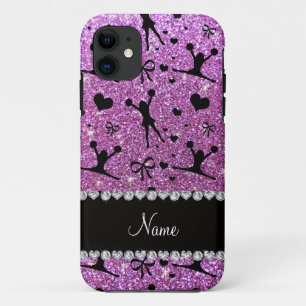 Capa Para iPhone 11 Nome personalizado pastel púrpura gliter