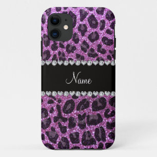 Capa Para iPhone 11 Nome personalizado pastel roxo gliter impressão le