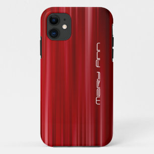 Capa Para iPhone 11 Nome vermelho elegante do costume da textura