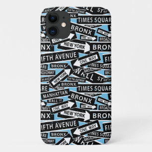 Capa Para iPhone 11 Nomes de Nova Iorque Azul Padrão