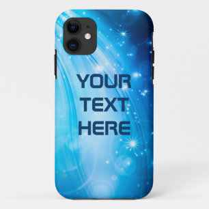 Capa Para iPhone 11 Norte Claro Estrelas azuis + texto e ideias