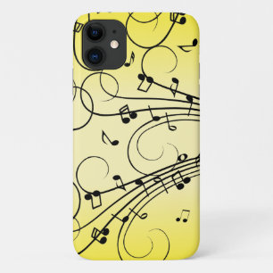 Capa Para iPhone 11 Notas de Música do rico Amarelo