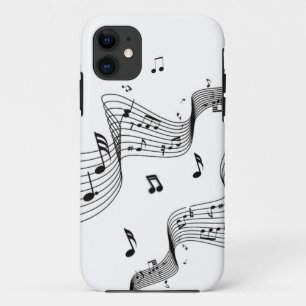 Capa Para iPhone 11 Notas de música em branco