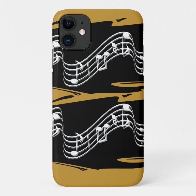 Capa Para iPhone 11 Notas musicais (Verso)
