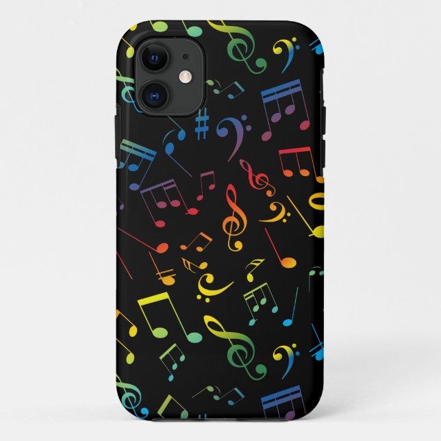 Capa Para iPhone 11 Notas Musicais 5 (Verso)
