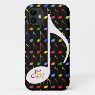 Capa Para iPhone 11 notas musicais coloridas feitas sob encomenda