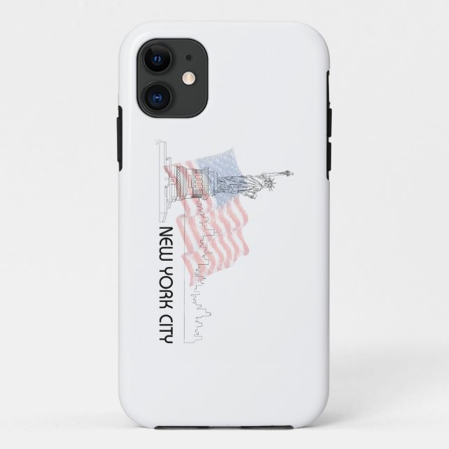 Capa Para iPhone 11 Nova Iorque - Estátua da Liberdade dos EUA (Verso)