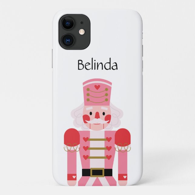 Capa Para iPhone 11 Noz-cracker de Natal Rosa Personalizado (Verso)