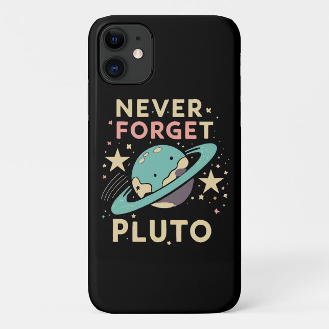 Capa Para iPhone 11 Nunca Esqueça a Ciência Espacial de Plutão (Verso)