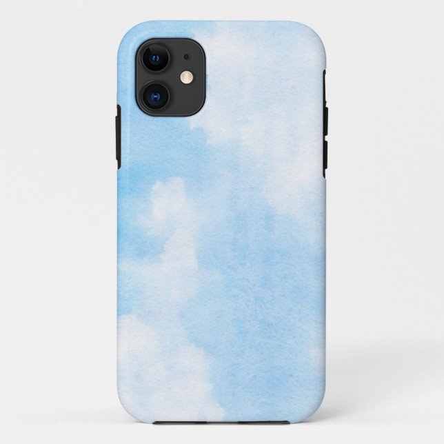 Capa Para iPhone 11 Nuvens da aguarela e fundo do céu (Verso)