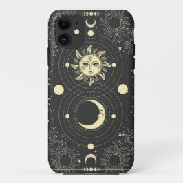Capa Para iPhone 11 Nuvens de Lua-Sol Tarot, Estéticas Escuras