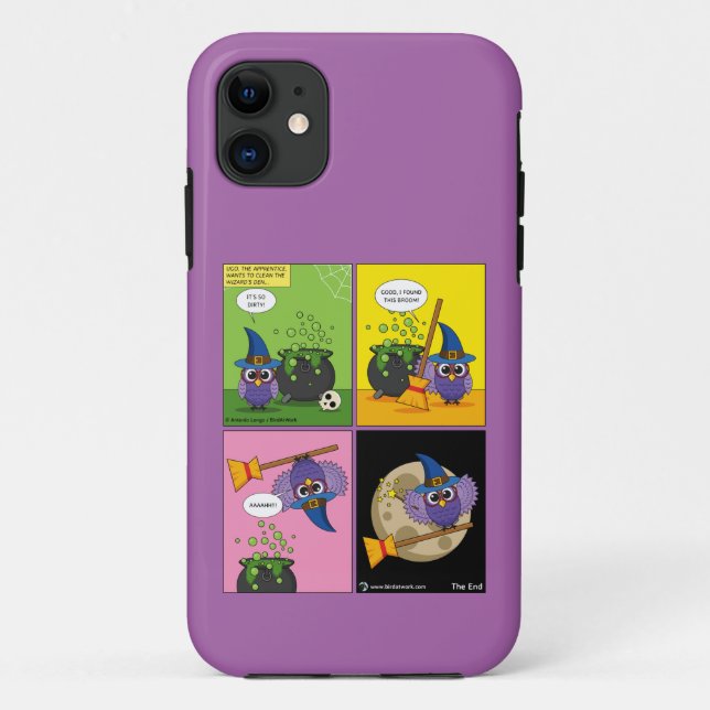 Capa Para iPhone 11 O Assistente de Aprendizado - Limpando cômico (Verso)