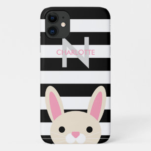 Capa Para iPhone 11 O coelho curioso listra o monograma de
