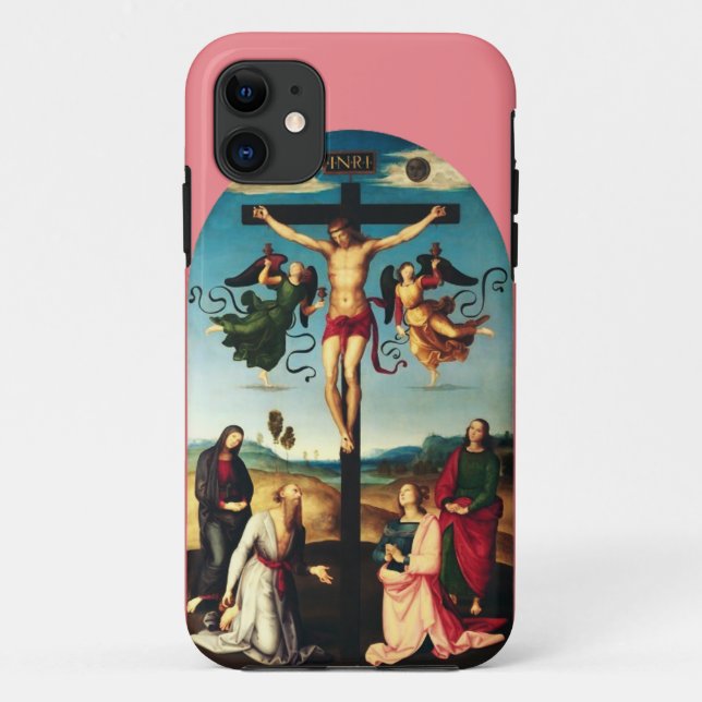 Capa Para iPhone 11 O Cristo Crucificado com a Virgem Maria (Verso)