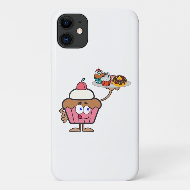 Capa Para iPhone 11 O cupcake doce o seu dia (Verso)