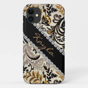 Capa Para iPhone 11 O DAMASCO CHIQUE popular BLING eu telefono ao