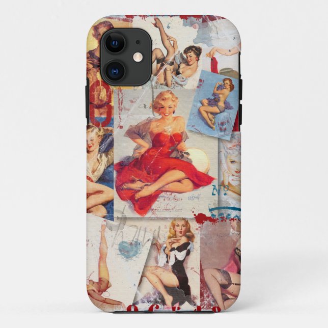 Capa Para iPhone 11 O © de Bitsch do kitsch: Colagem do Pin-Acima do (Verso)