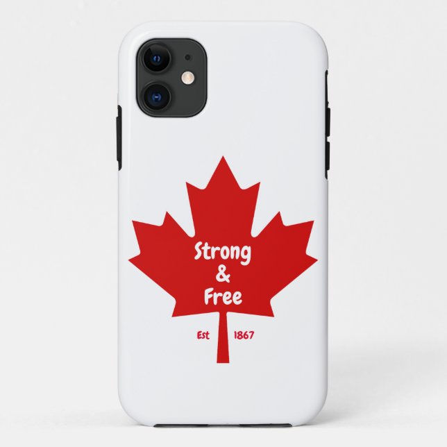 Capa Para iPhone 11 O "Forte e Livre" Maple Leaf Tee (Verso)
