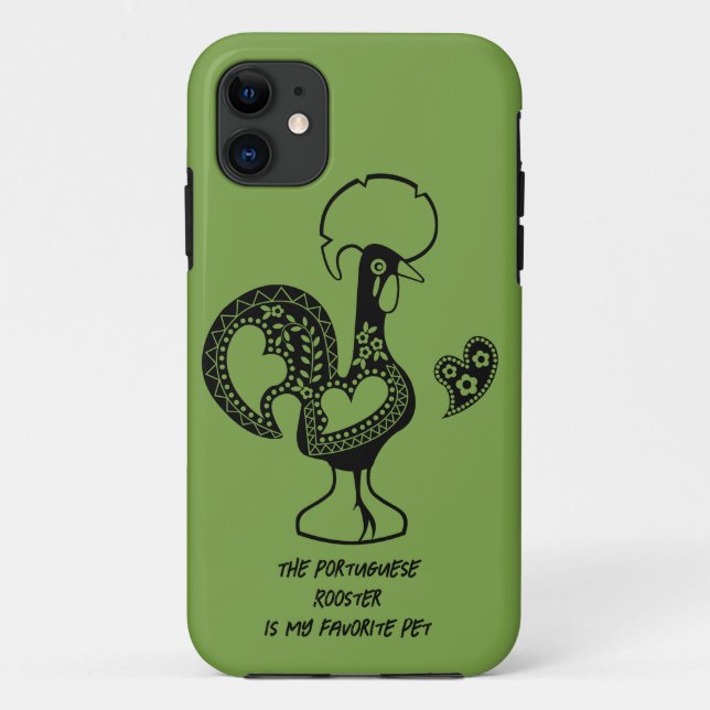 Capa Para iPhone 11 O Galo Português é o meu animal favorito (Verso)