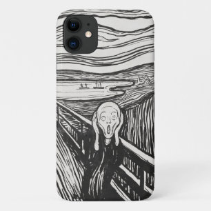 Capa Para iPhone 11 O Grito de Edvard Munch Preto e Branco