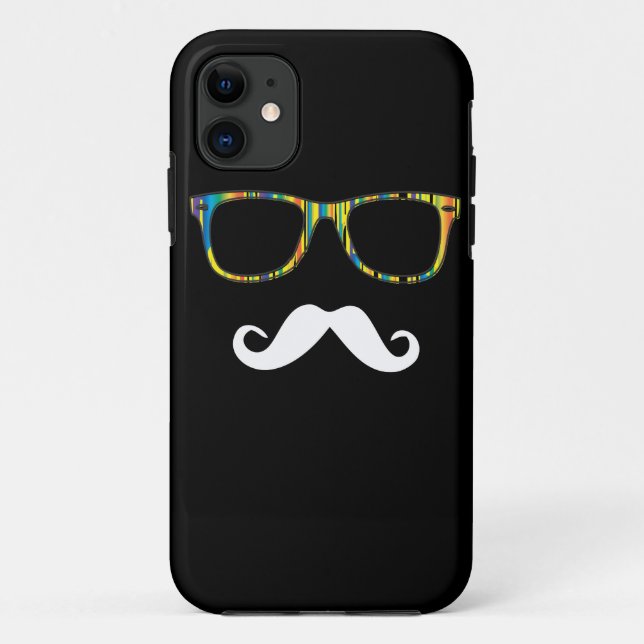 Capa Para iPhone 11 O hipster do Moustache (Verso)