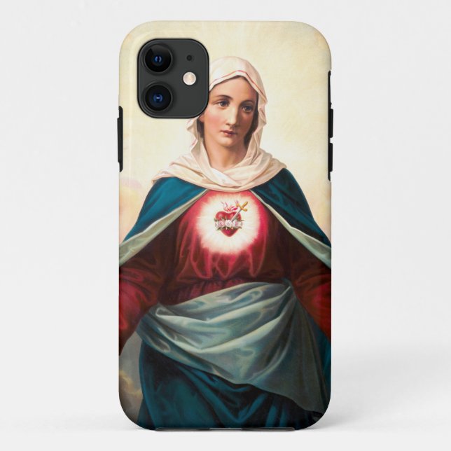 Capa Para iPhone 11 O Imaculado Coração de Maria (Verso)