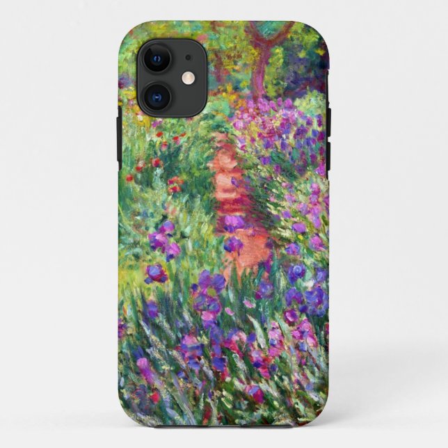 Capa Para iPhone 11 O jardim da íris por Claude Monet (Verso)