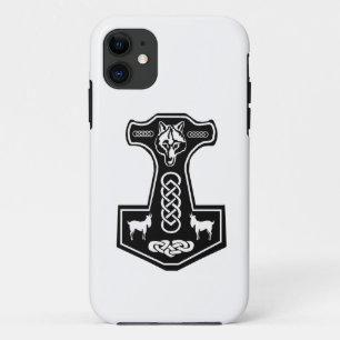 Capa Para iPhone 11 O martelo do Thor pagão com lobo e cabras