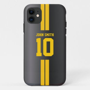 Capa Para iPhone 11 O ouro listra a caixa escura do iPhone 5 do jérse